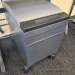 Teknion Silver 2 Drawer Pedestal File Cabinet w/ Grey Cushion